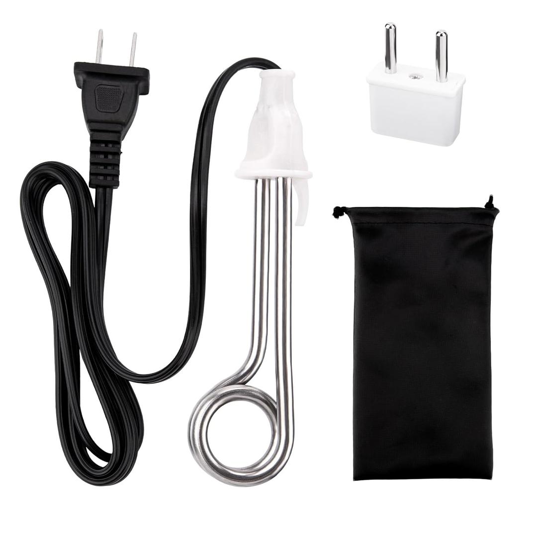 Travel Camping Accessories Tea Immersion Heater - Portable Immersion Water Heater 300W Dual Voltage 120/240V