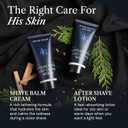 ADELEGOURDAIN Self-Care Kit for Men Set with Shave Balm and After Shave Lotion - Shave Balm for Sensitive Skin - Birthday Gift Idea for Him - 2 x 3.4 fl oz Razor Burn Cooling & Soothes Skin