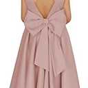 MCieloLuna Flower Girl Dresses for Wedding Bow-Knot Elegant Satin Princess First Communion Dresses (Size: 04, Pink)