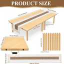 60" x 30" Low Picnic Table with 8 Wooden Legs Boho Table Runner Folding Picnic Table Portable for Indoor Outdoor Use Ideal for Backyard Picnic Beach Weddings Garden Parties (Herringbone), 60" x 30" x 16.9"