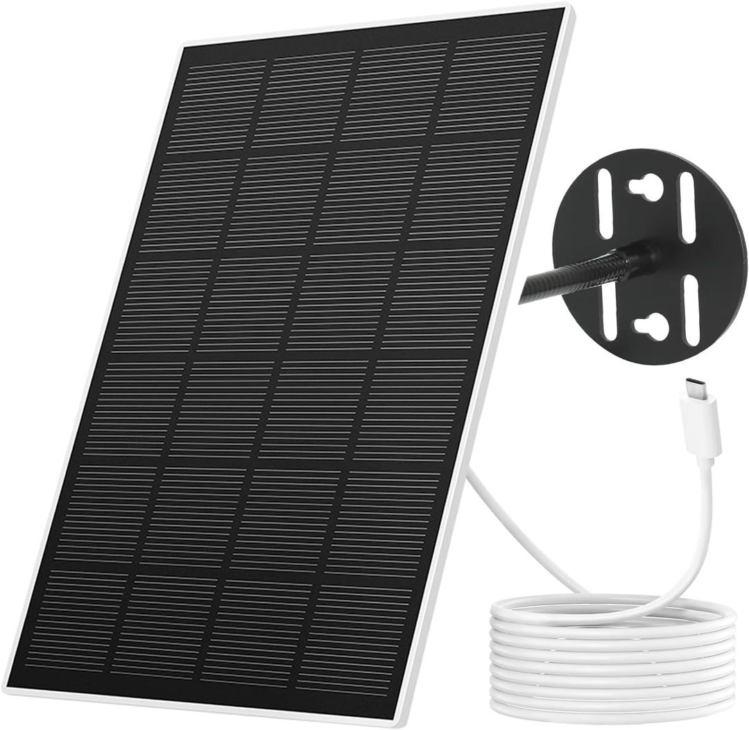 NETVUE Solar Panel for Bird Feeder Camera only, Type-C Charger, IP65 Waterproof for Outdoors, 3W Continuously Power Supply, 360 Swivel Bracket