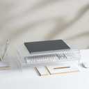 russell+hazel Acrylic Monitor Stand with Drawer, 20 x 10 x 5.25, Desktop Organization, Clear, Hold up to 10 lbs., 98149