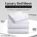 Elaine Karen Full Sheet Set - 4-Piece Striped Full Size Bed Sheets - Soft & Cooling Deep Pocket Full Bed Sheet Set - Wrinkle-Free Microfiber Bedding with 1 Fitted Sheet, 1 Flat Sheet, 2 Pillowcases