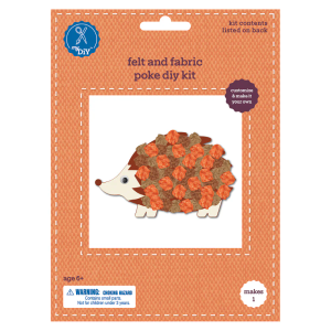 Hedgehog Felt & Fabric Poke DIY Kit, Pack of 2