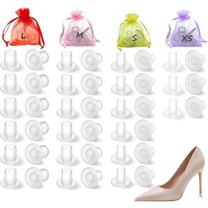 21 Pairs High Heel Protectors for Grass, 4 Sizes Transparent High Heel Stoppers Clear Heel Repair Caps Covers for Wedding Shoes Protecting from Grass Gravel Bricks Cracks(XS, S, M, L)
