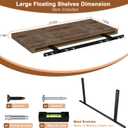 Large Floating Shelves for Wall 24" W x 12" D x 1.2" H Deep Floating Shelves 1 Pack Floating Shelf Large Storage Space Wall Mount Shelf for Living Room Kitchen Bathroom Rustic Brown