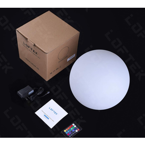 LOFTEK 12-inch LED Dimmable Light Ball: Waterproof Floating Pool Lights with Remote, 16 Colors Sphere Night Light, Cordless & Fast Chargeable, Sensory Toys for Kids, Home, Party, Pool Decor