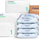 Coterie Baby Wipes + Diapers Kit, Size 1 Diapers (198 Count) & 8 Pack (448 Count) Baby Wipes with 99% Water, Plant Based Materials, Hypoallergenic for Sensitive Skin, Baby Essentials
