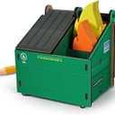 Genuine Fred Desk Dumpster Pencil Holder with 100+ Flame Note Cards, Funny 3-Compartment Organizer for Office Supplies, Desk Caddy for Work or Home