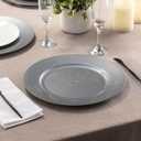ELEGANT DISPOSABLES 13'' Party Chargers Large Plates & Platters Great for Elegant Party's Weddings Tableware Great for Serving dish Silver Pack of 12
