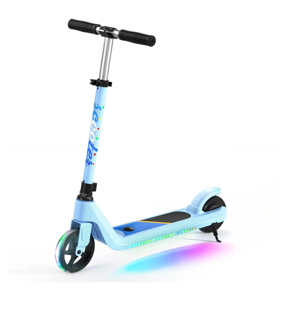 Electric Scooter for Kids Age 6-10, Kick-Start Boost Scooter with Adjustable Speed and Height, Flash Wheel & Deck Lights
