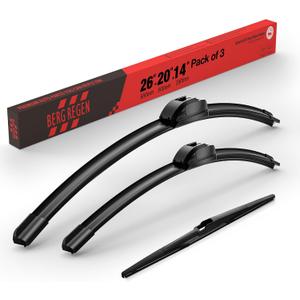BERG REGEN 26"+20" Windshield Wiper Blades with 14" Rear Automotive Replacement Set for Chrysler Pacifica 2017-2020 2021 2022 2023 2024,Voyager 2020 2021 2022 2023 2024– Genuine OEM Quality (Set of 3)