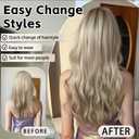 4PCS Clip ins Curled Fake Wavy Natural Hair Extensions for Women 22 Inch Synthetic Fiber Hairpieces Soft Clips on Extension for Daily Party Wear Dirty Blonde Mix Bleach Blonde
