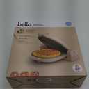 bella Flip-n-Store Waffle Maker with EverGood Ceramic Nonstick Coating, Fits-anywhere Kitchenware, Power Indicator Light, Cool Touch Handle & Cord Wrap, 7 Wide & 1" Deep Plates, 1000 Watt, Blossom