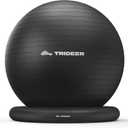 Trideer Exercise Ball for Office Desk, Yoga Ball Chair to Relieve Back Pain, Stability & Fitness Ball Seat with Base, Home Gym Core Workout, Abs, Stretching & Therapy, XL(27-30ines/68-75cm), Black