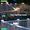 Solar Post Cap Lights Outdoor 12pack, Waterproof Fence Post Solar Lights for 4x4 5x5 6x6 Wood/Vinyl Posts, White Deck Post Lights with 2 Color Modes Decorate Garden Patio Porch Backyard