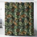 William Morris Style Shower Curtains,Mid Century Vintage Birds Flower Abstract Art Print Shower Curtains for Bathroom Decor Fabric Waterproof Upholstery Hook 72x72in
