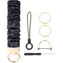 Cute Scrunchie Keychain Wristlet for Women & Men - Stretchy Car Key Holder with D Ring for Gym, Shopping, Travel 2Pack