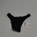 Kepblom Women's Low Rise High Cut Bikini Bottom (Black), XS