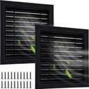 Gisafai 2 Pcs 18" x 18" Gable Vent Aluminum Alloy Wall Vents Shed Attic Vent with Screen Return Air Grill with Screws, for Ventilation Exterior Doors Wall House (Black)