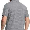 M MAELREG Golf Polo Shirts for Men Stripe Performance Moisture Wicking Dry Fit Collared Mens Polo Shirts Short Sleeve (XL)