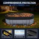 LXKCKJ 10x16 FT Rectangular Pool Cover for Above Ground Pool, Solar Oval Pool Cover Protector, Winter Pool Cover with Accessories Set Ideal for Cold and UV Resistant, Dustproof (Black)