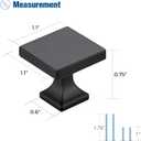 Ravinte Cabinet Knobs Matte Black Square Knobs for Cabinets and Drawers Cabinet Hardware Kitchen Cabinet Knobs 25 Pack