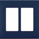 Leviton Renu Two-Gang Screwless Snap-On Wallplate, REWP2-RN, Rich Navy