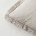 MIULEE Decorative Throw Pillow Covers Neutral Linen Fringe Throw Pillows Set of 2 Natural Beige Boho Farmhouse Cushion Covers with Tassels for Couch Sofa Bed Spring Home Decor 20x20 Inch