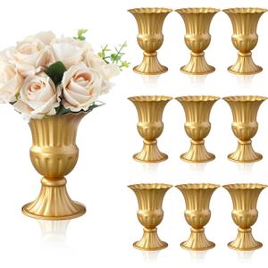 10 Pcs 6 in Gold Vase for Centerpiece, Wedding Table Urn Vases