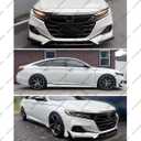 Front Bumper Lip Compatible with Honda Accord 2021-2022 ACR Style,3Pcs Air Dam Spoiler Splitter Chin,Fits for EX-L LX SE Sport Touring Hybrid, Protection Body Kit (Platinum White Pearl NH-883P)
