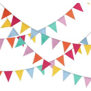HESTYA 42 Pieces Colorful Pennant Banner Flag Multicolor Bunting String Triangle Banner Pennants for Birthdays Classroom School Carnival Garland Outdoor Events Party Hanging Decorations(Pastel)