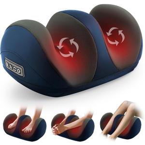 Foot Massager with Heat, Shiatsu Foot and Calf Electric Kneading Massager Machine with Roller for Relaxation, Plantar Fasciitis, Pain Relief, Gifts for Women & Men(Blue)