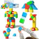 Magnetic Blocks for Toddlers, 1.34 inch 36PCS Kids Building Toys, Creative Stacking Colorful Sensory Block with Magnet, Educational Construction Cubes Set for Boys Girls Kids Ages 3 4 5 6 7 Year