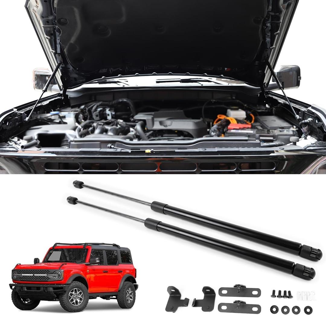 Front Hood Lift Supports Gas Springs Shocks Struts Kit Compatible with Ford Bronco Accessories 2/4 Door 2025 2024 2023 2022 2021