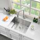 Stainless Steel Laundry Sink Undermount-Hovheir 21x18x12 Stainless Steel Utility Sink Undermount Sink 16 Gauge Single Bowl Deep Laundry Room Kitchen Sink