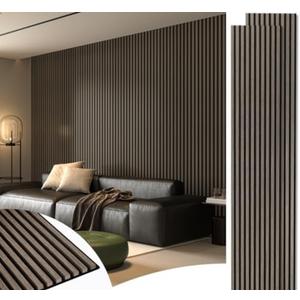Art3d 2-Pack 108" x 12" Acoustic Wood Panels for Wall, Soundproof Wood Slat Panel for Wall and Ceiling, 3D Fluted Sound Absorbing Paneling for Interior Wall Decor, Living Room, Bedroom - Walnut