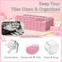 American Mahjong Tiles Set,166 Tiles Game with Acrylic Storage Case,Mahjong Game Set for Adults & Beginners for Game Nights & Easy Storage, Pink