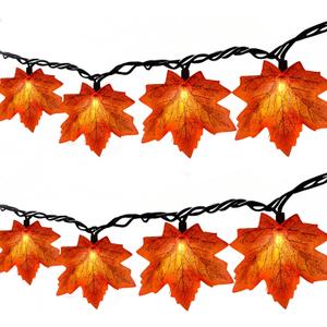 13.5FT*5 Branches Maple Leaf with Fairy Lights, Solar Powered Autumn Fall Decor String Lights, 8 Modes Waterproof Triangular Thanksgiving Decorations for Eaves, Tree, Patio, Garden, Yard (Maple Leaf)
