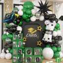 Congratulations Graduation Decor Class of 2026 Green and Black Balloons Arch kit with Balloons Boxes, Graduation Party Decor Gold Confetti Balloon Explosion Star Certificate Trophies Foil Balloon