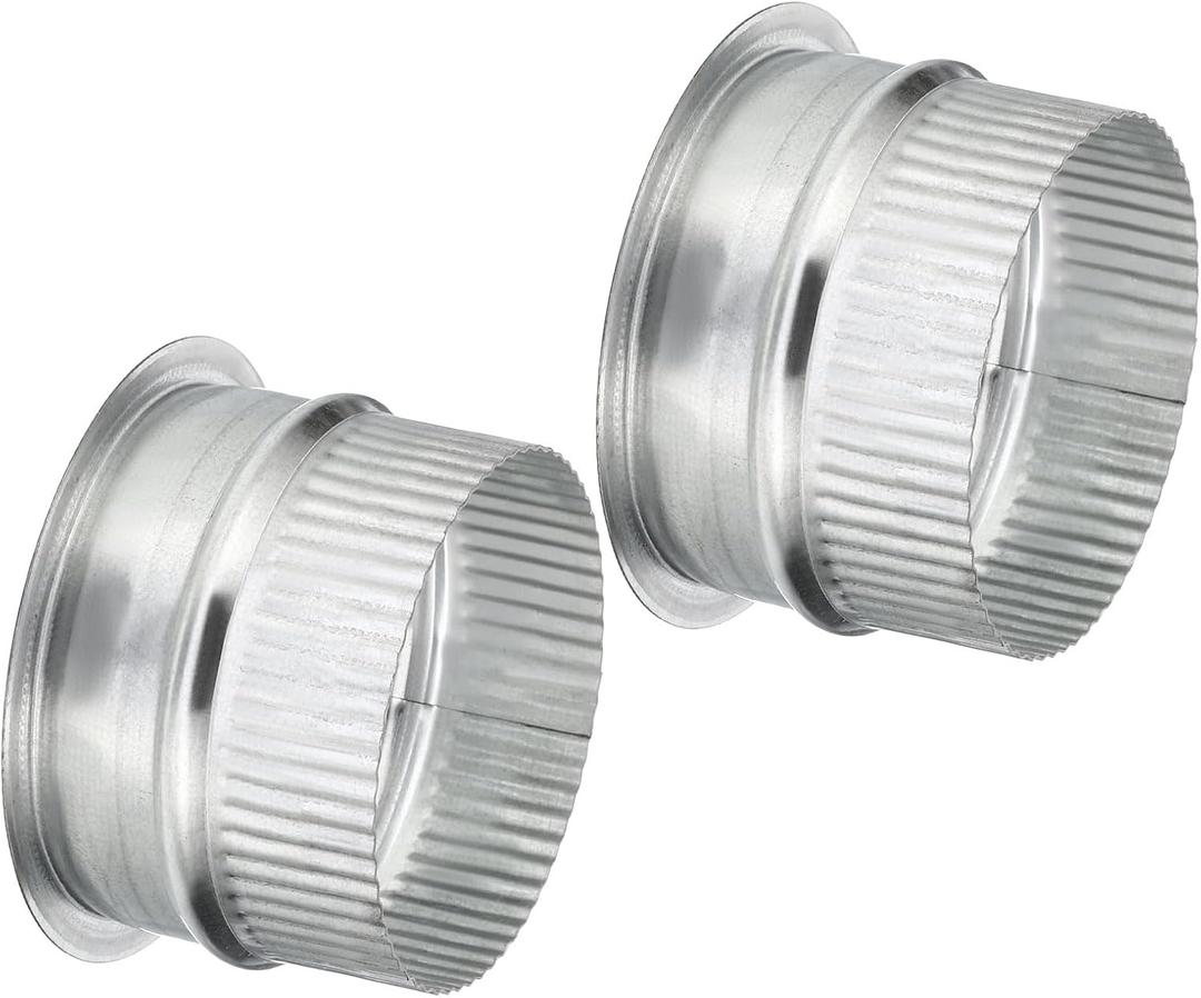 PATIKIL 4 Inch Duct Collar, 2 Pcs Duct Connector Flange Galvanized Iron Tight Vent Air Duct Fitting for Heating Cooling HVAC Ventilation Home Office