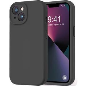 LOVE 3000 Designed for iPhone 13 Case, Premium Silicone with [Camera Protection] [Soft Anti-Scratch Microfiber Lining] Shockproof Protective Phone Case for iPhone 13 Women Men Girls 6.1", Black