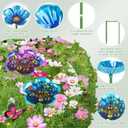 4 Pack Bee Watering Station, Metal Bee Feeder with Glass Marbles, Flower Shape Bee Butterfly Watering Station Bee Waterer for Outdoor Garden Courtyard Decor