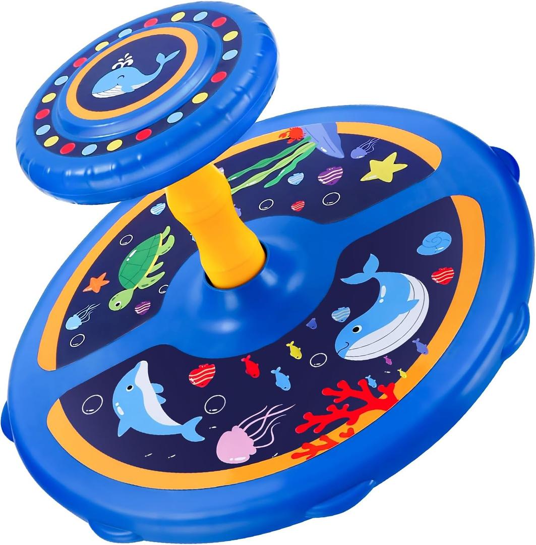 Ocean Twister 360° Sit Twist Spin Classic Spinning Kids Toy Activity Toy for Toddlers Ages Over 18 Months 2 3 4 5 Birthday for Boy Girl Indoor or Outdoor Larger Chassis More Stable and Safer (Blue), Standard
