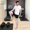 Bamboo Knee Compression Sleeve for Men and Women Bamboo Knee Brace for Men and Women Knee Pain, Gym, Running, Basketball, Meniscus Tear, Sports, Joint Pain Relief, Injury Recovery (36-43cm Thigh) (Medium) (Gray, M)