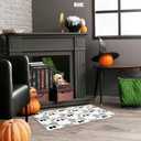 JarThenaAMCS Halloween Bathroom Rug 19.7 x 35.4 Inch Gray White Ghost Tufted Bath Mat Absorbent Non Slip Washable Shower Rug Front Door Mat for Home Bedroom Room