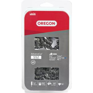 Oregon S52T 2-Pack AdvanceCut 14-Inch Chainsaw Chain Fits Craftsman, Echo, Homelite, Poulan, Grey