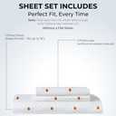King Size Fitted Sheet with 18" Deep Pockets, No Flat - Percale Weave Natural - Breathable 100% Cotton Printed Bedding, 1 Fitted Sheet + 2 Pillowcases - Peach Dot Print