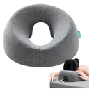 Face Down Pillow for Massage Table, Massage Headrest for Bed, Stomach Sleeping Pillow with Face Cradle Pad, BBL Pillow After Surgery Post Eye Surgery Recovery, Massage Pillow with Removable Cover Grey