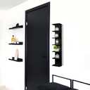 7 Tier Wall Shelf Unit - Lack Floating Shelf, Compact Display Floating Shelves, Vertical Column Wall Decor Mount Floating Storage Organizer Tall Tower Shelves for Bedrooms, Living Rooms,Black